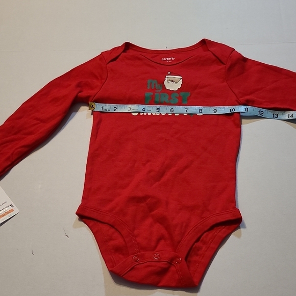 Carters Red My First Christmas Kids One Piece 24 Months NWT 100 Cotton - Picture 6 of 9